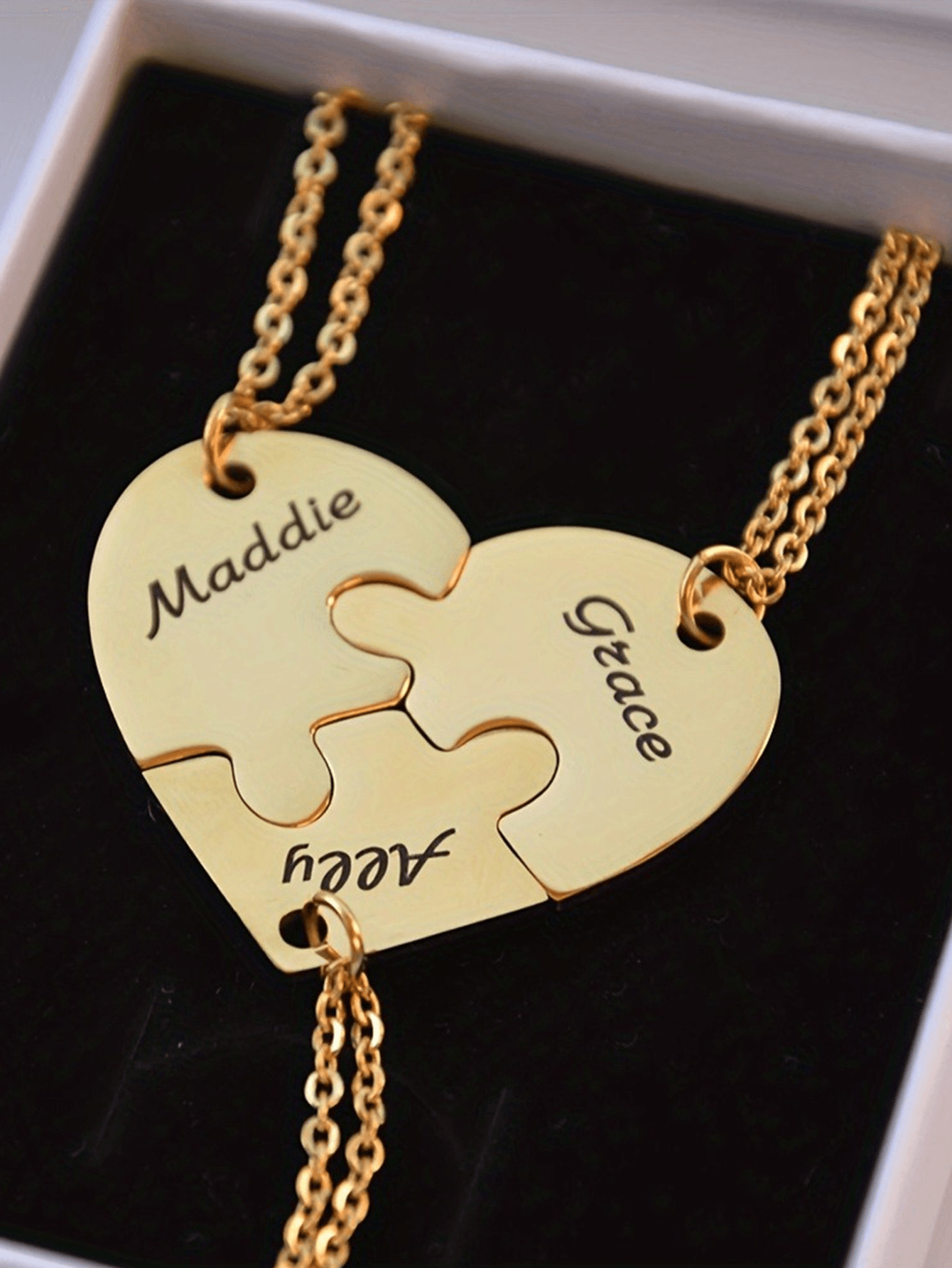 Custom Engraved Stainless Steel Puzzle Pendant